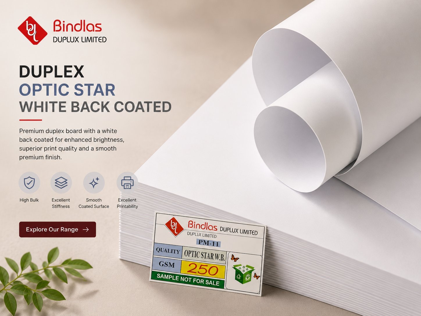 Optic Star White Back Coated Duplex Board